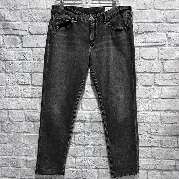Rag‎ & Bone Jeans Women Gray Distressed Slim Fit Raw Hem Denim Sz 30 (34X28.5) - Picture 2 of 14
